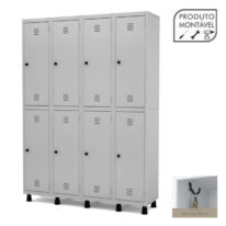 Armário Roupeiro de Aço c/ 08 PORTAS GRANDES – 1,93×1,38×0,40m – CZ/CZ – 10004 ROMÃO CADEIRAS