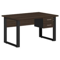 Mesa Escritório PÉ QUADRO 1,70×0,70m – C/ Gavetas – MARSALA/PRETO – 25475 ROMÃO CADEIRAS