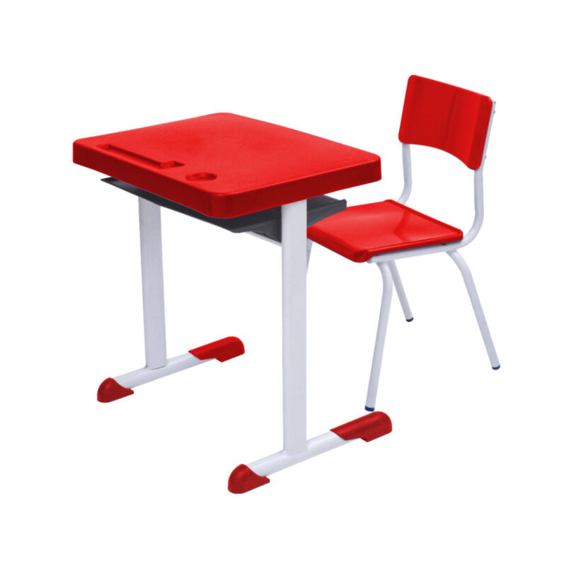 Kit Escolar Individual – (Mesa e Cadeira) – INFANTIL 03 a 06 Anos COR VERMELHO – 41090 ROMÃO CADEIRAS