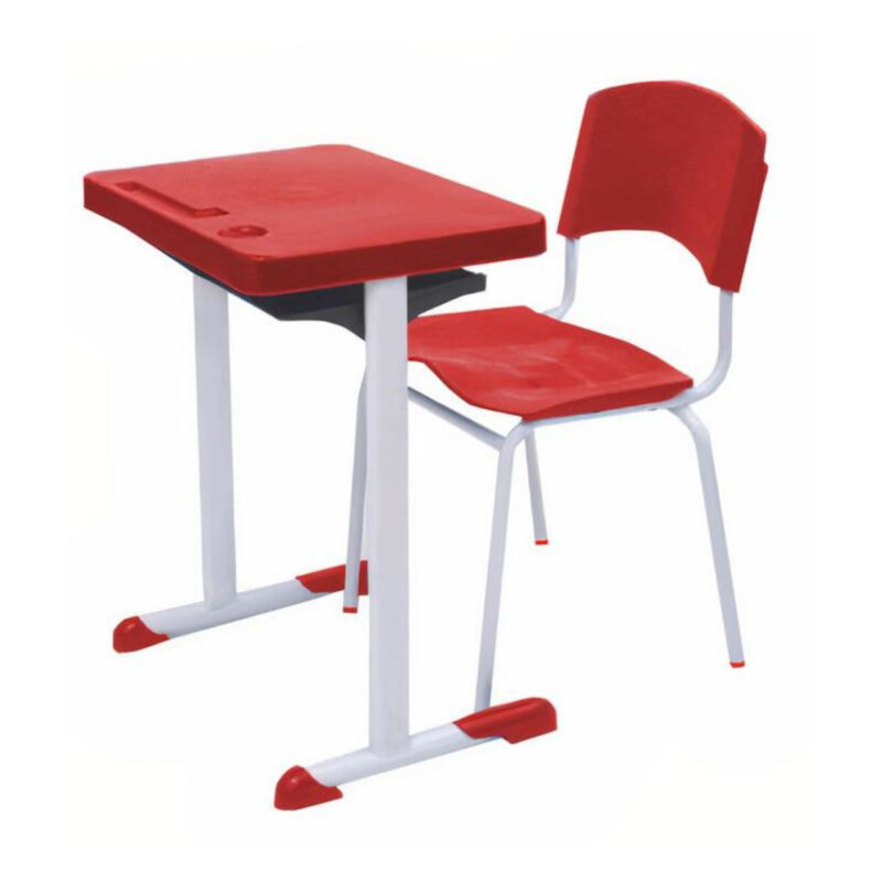 Kit Escolar Individual VERMELHO – (Mesa e Cadeira) – ADULTO – – COR VERMELHO – 40082 ROMÃO CADEIRAS