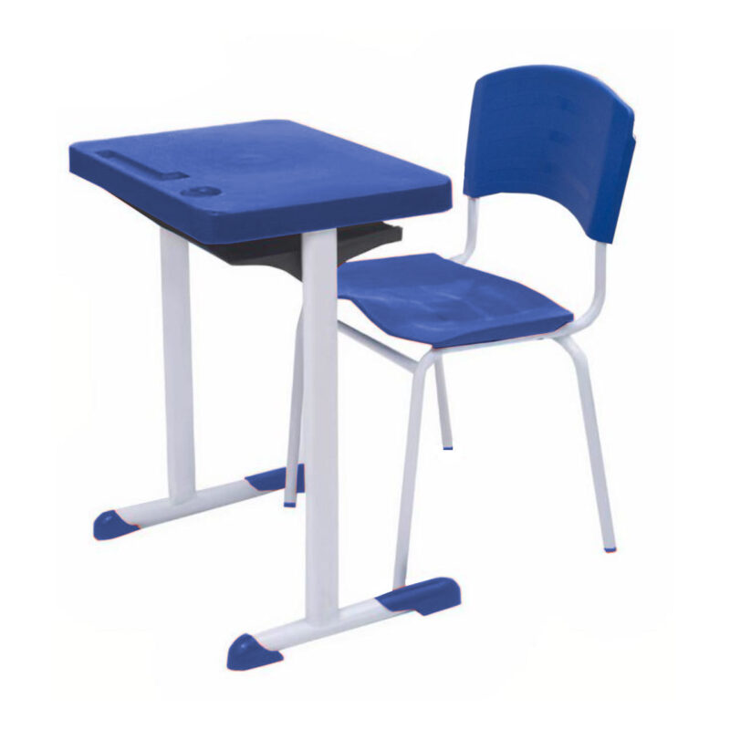 Kit Escolar Individual AZUL – (Mesa e Cadeira) – ADULTO – – COR AZUL – 40081 ROMÃO CADEIRAS