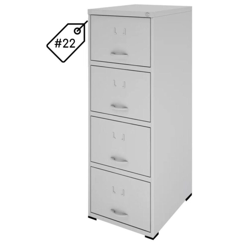 Arquivo de Aço 04 Gav. – CHAPA #22 – C/ TRILHO TELESC – (70cm) – 1,35×0,50×0,70m – CZ/CZ – NOBRE – 15112 ROMÃO CADEIRAS