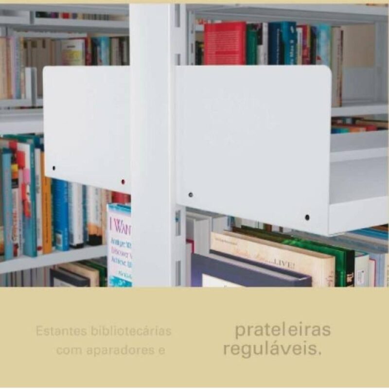 Estante Biblioteca de PAREDE com 06 Bandejas – 1,98×0,92×0,30m – NOBRE – 11108 ROMÃO CADEIRAS 4